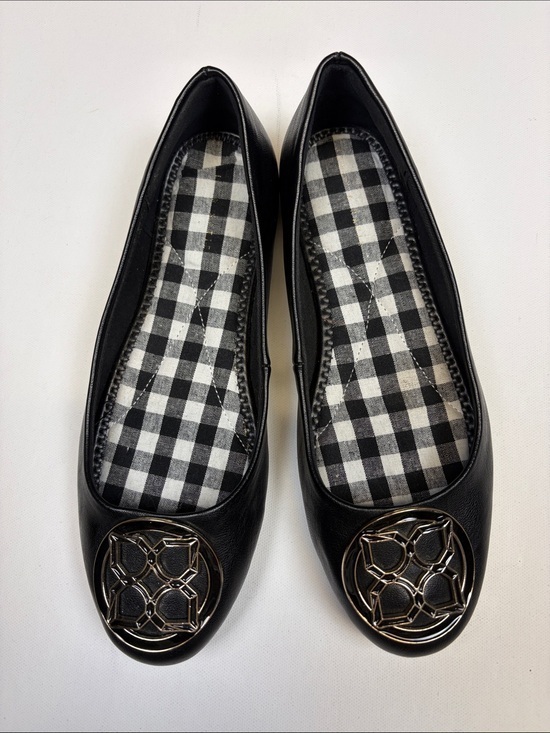 Kelly & Katie Shoes - KELLY & KATIE HILIAH BLACK GOLD MEDALLION BALLET FLATS WOMEN SIZE 7